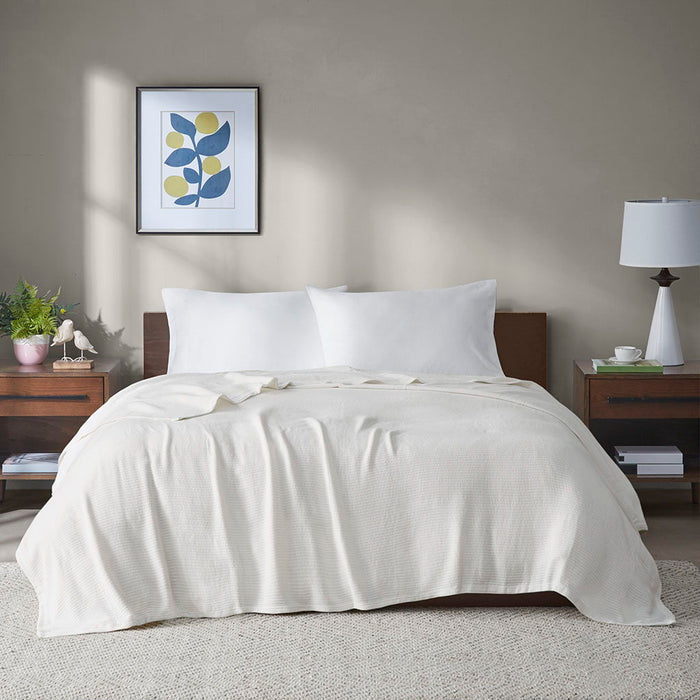 Freshspun Basketweave - Blanket - Cream - Simple Home Plus
