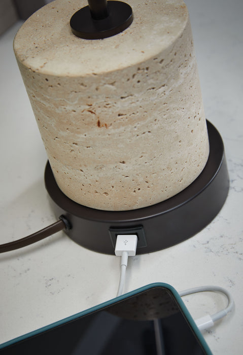 Vinmour - Brown / Beige - Metal Desk Lamp - Simple Home Plus