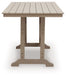 Seacliff Beach - Rectangular Counter Height Dining Table With Umbrella Option - Medium Brown - Simple Home Plus