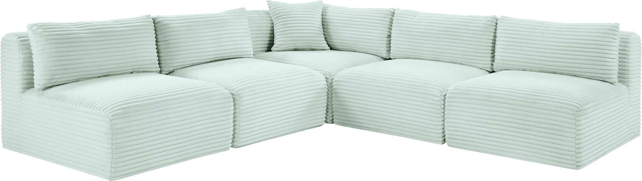 Shaggy - 5 Piece Modular Corner Armless Sectional - Simple Home Plus
