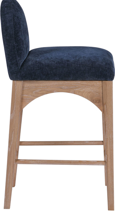 Waldorf - Chenille Stool With Natural Legs - Simple Home Plus