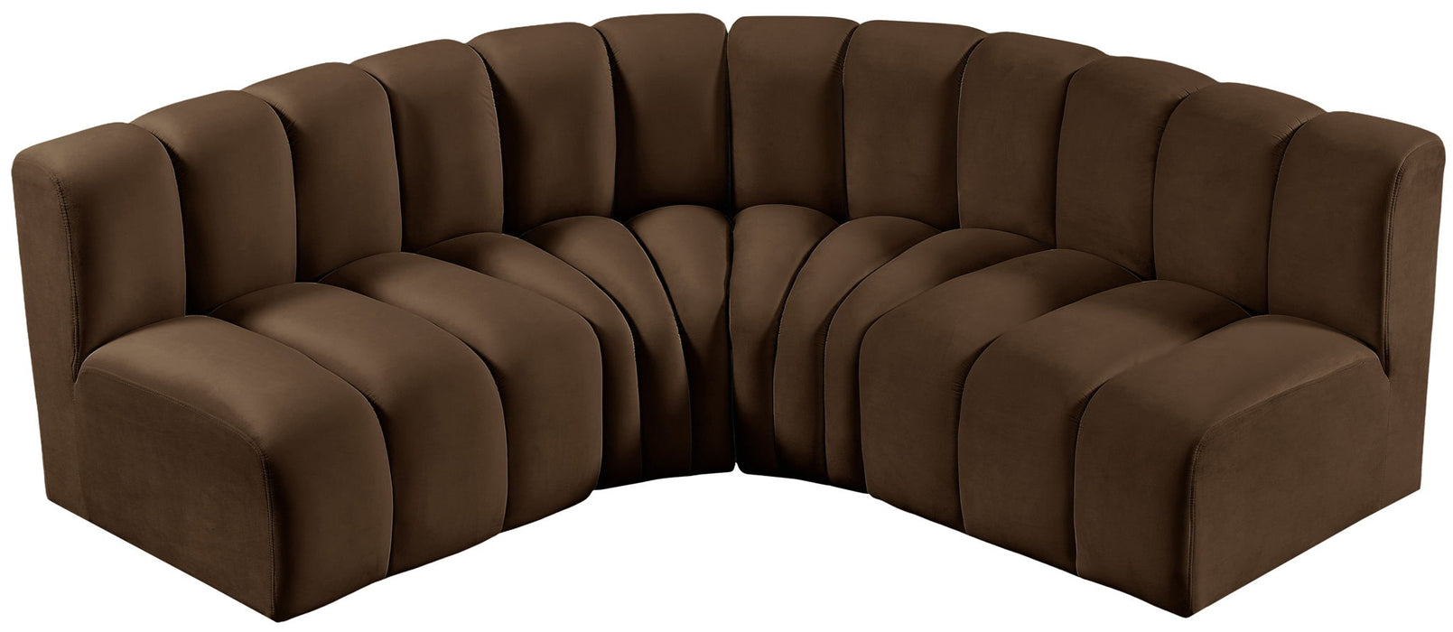 Arc - Velvet 4 Piece Corner Modular Sofa - Simple Home Plus