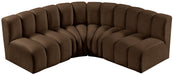 Arc - Velvet 4 Piece Corner Modular Sofa - Simple Home Plus