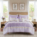 Caralie - 5 Piece Seersucker Comforter Set With Throw Pillows - Purple - Simple Home Plus