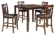 Bennox - Brown - DRM Counter Table Set (Set of 5) - Simple Home Plus