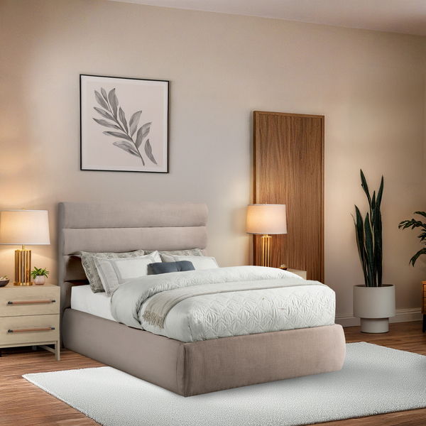 Adam - Linen Fabric Bed With 52" Headboard