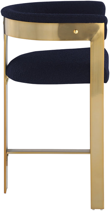 Romeo - Boucle Counter Stool With Gold Base (Set of 2) - Simple Home Plus