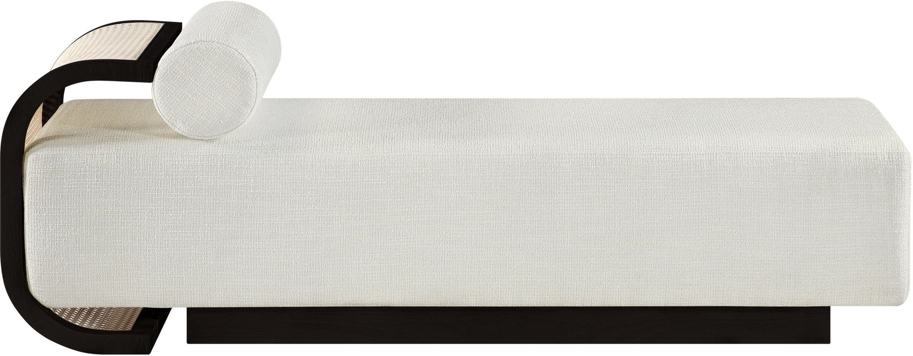 Zephyr - Linen Textured Fabric Upholstered Chaise - Painted Black Base - Simple Home Plus