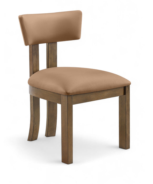 Lavrin - Vegan Leather Upholstered Dining Side Chair (Set of 2) - Walnut Base - Simple Home Plus
