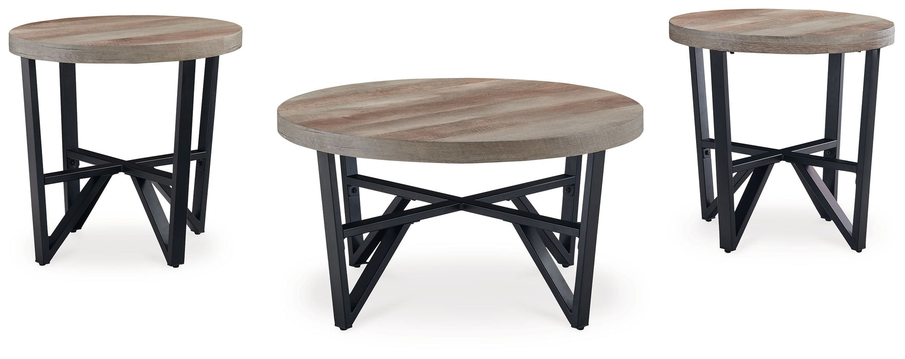 Deanlee - Grayish Brown / Black - Occasional Table Set (Set of 3) - Simple Home Plus