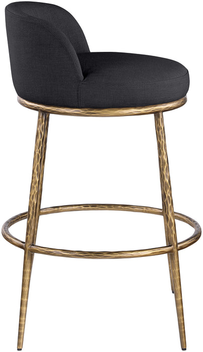 Ferro - Performance Fabric Upholstered Bar Stool - Antique Brass - Simple Home Plus