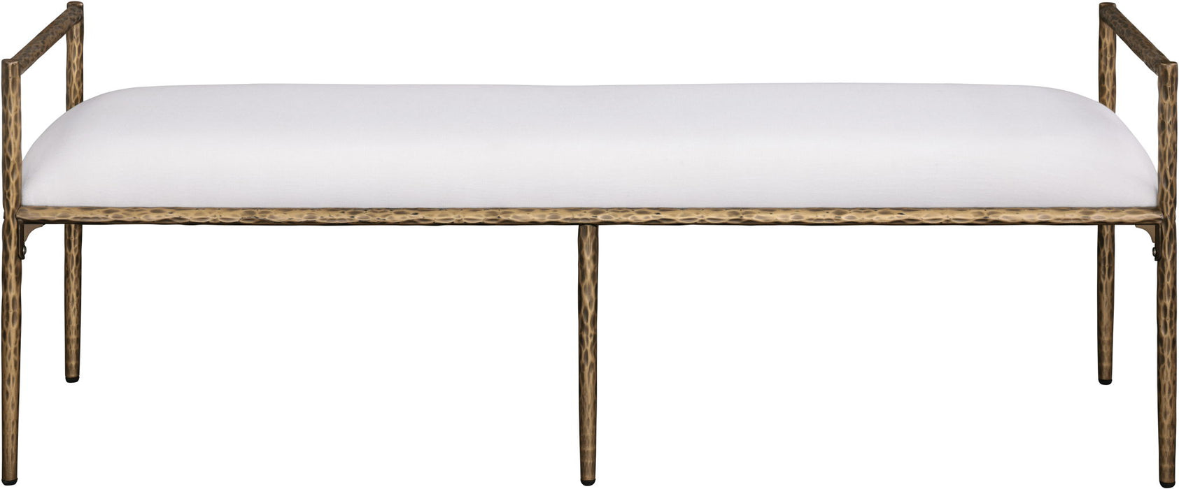 Axis - Linen Textured Cream Fabric Upholstered Bench - Simple Home Plus