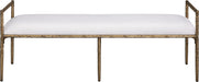 Axis - Linen Textured Cream Fabric Upholstered Bench - Simple Home Plus