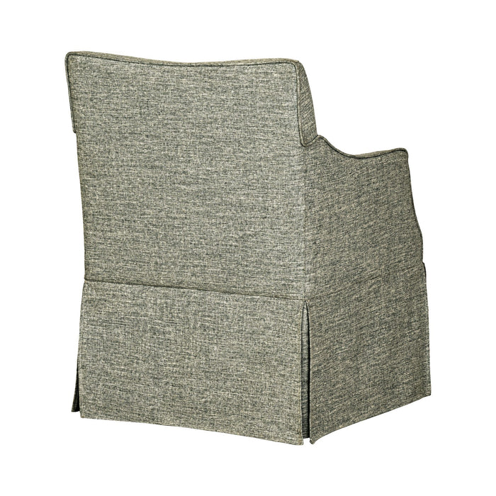 London - Upholstered Skirted Dining Arm Chair With Hidden Casters - Gray - Simple Home Plus