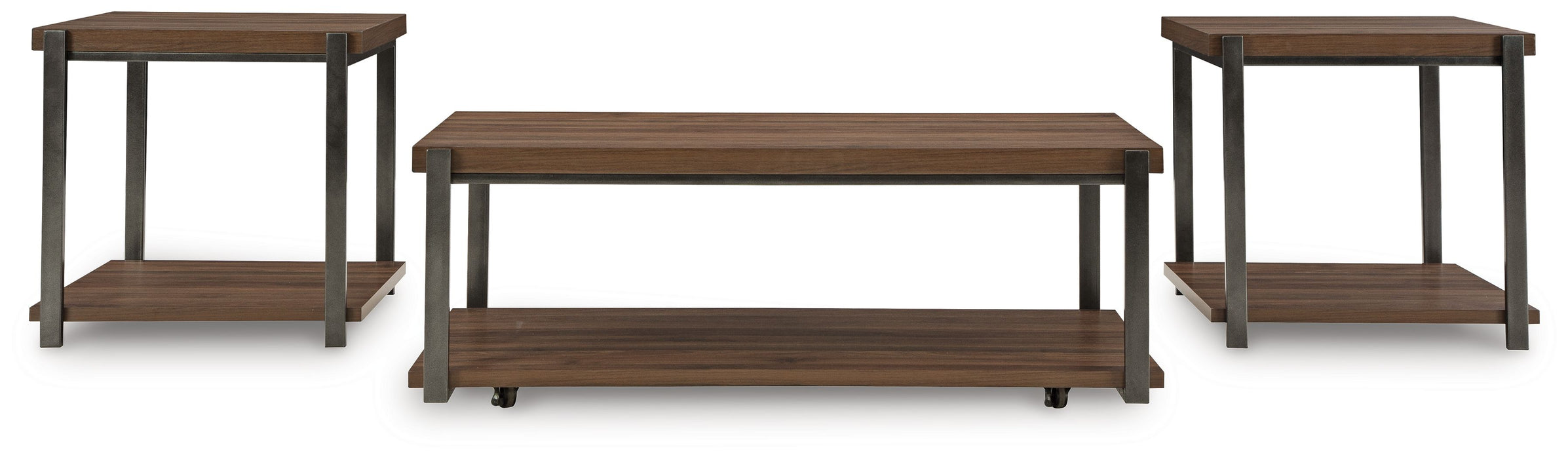 Trindwick - Brown / Gun Metal - Occasional Table Set (Set of 3) - Simple Home Plus