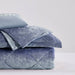 Felicia - Velvet Twin Duvet Cover Set With Throw Pillow - Blue - Simple Home Plus