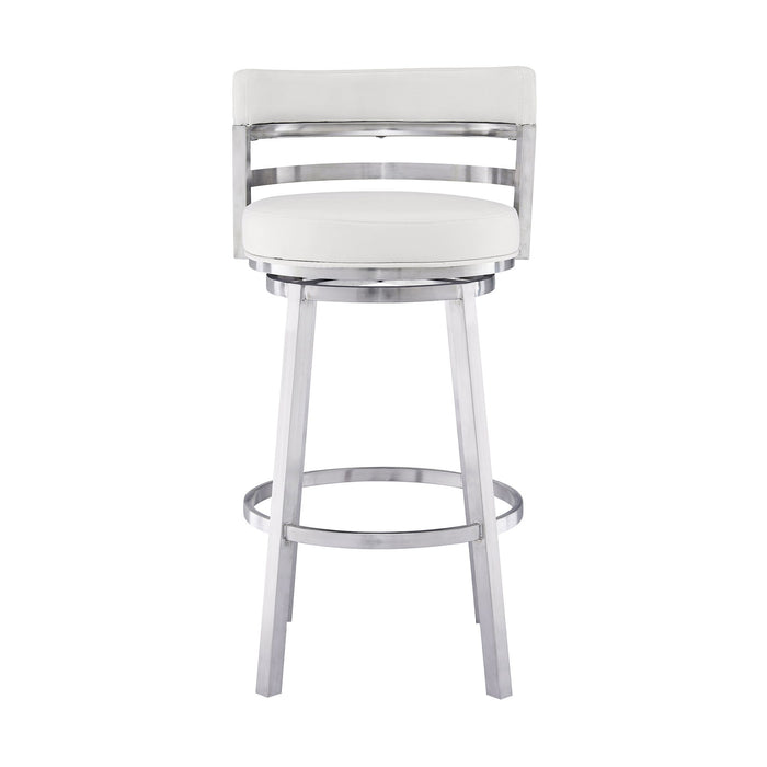 Titana - Swivel Faux Leather And Brushed Stainless Steel Bar Stool
