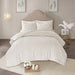 Laetitia - King 3 Piece Tufted Medallion Duvet Cover Set - Off White - Simple Home Plus