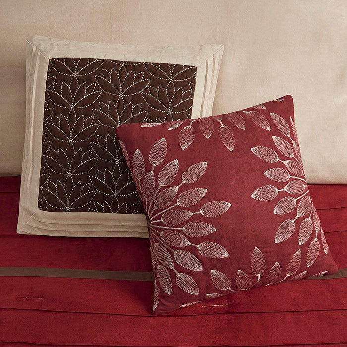 Palmer - Queen Piece Comforter (Set of 7) - Red - Simple Home Plus