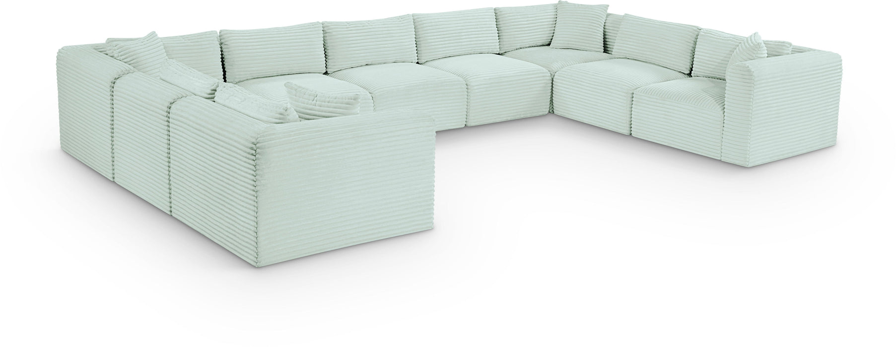 Shaggy - 9 Piece Modular U-Shaped Sectional - Simple Home Plus