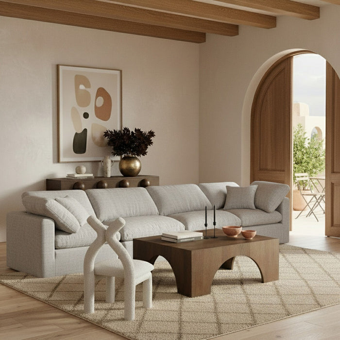 Indulge - Linen 4 Seat Modular Sofa - Simple Home Plus