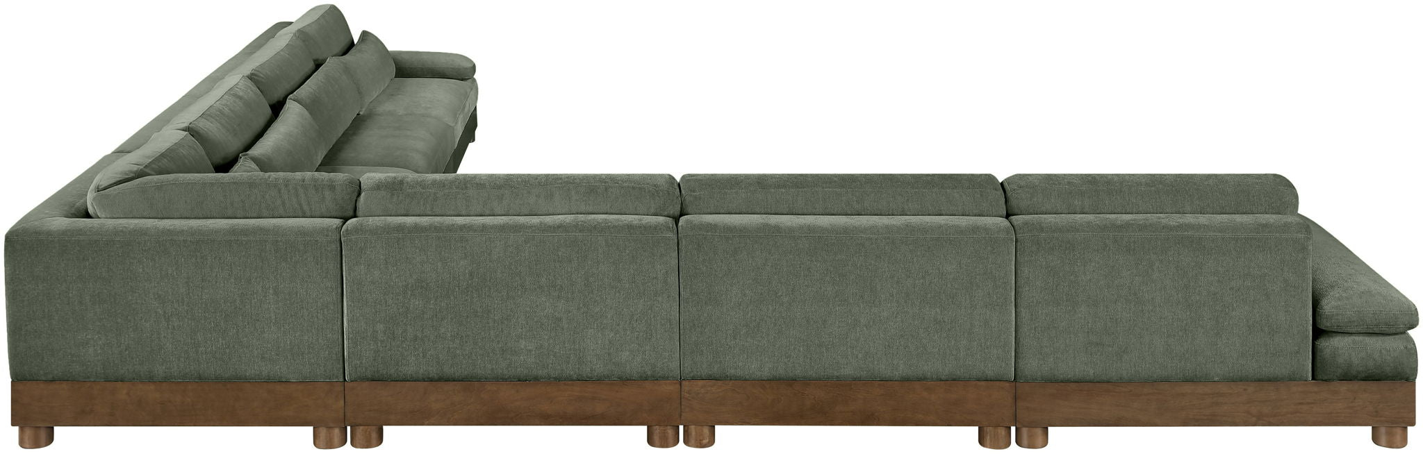 Turin - Chenille Fabric Upholstered Modular Sectional - Green - Simple Home Plus