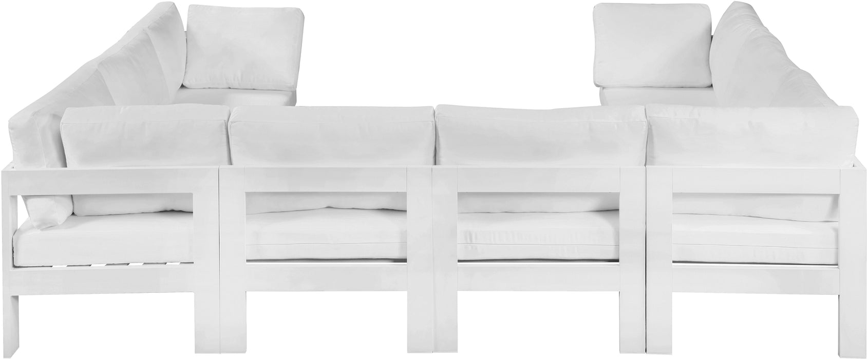 Nizuc - Outdoor Patio 8 Piece Modular Sectional With White Frame - Simple Home Plus