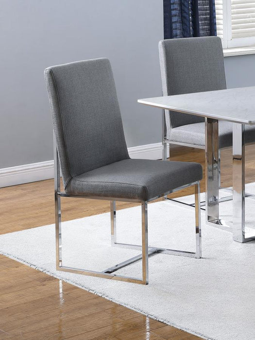 Mackinnon - Upholstered Dining Side Chair (Set of 2) - Gray - Simple Home Plus