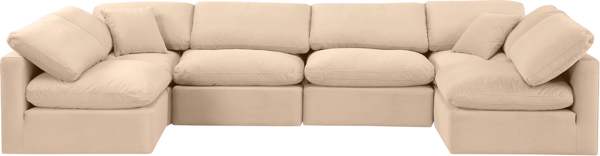 Indulge - Velvet 6 Piece Modular U-Shaped Sectional - Simple Home Plus