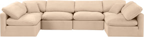 Indulge - Velvet 6 Piece Modular U-Shaped Sectional - Simple Home Plus