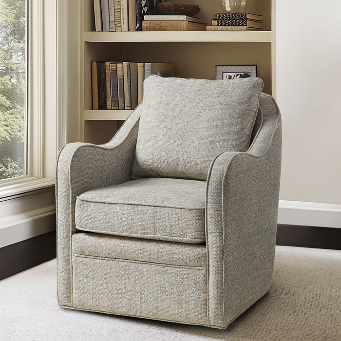 Brianne - Wide Seat Swivel Arm Chair - Gray Multi - Simple Home Plus
