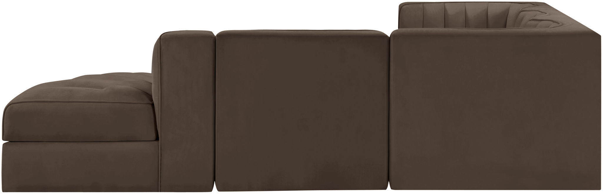 Rummi - Velvet Performance Fabric Upholstered 5 Piece Modular Sectional - Simple Home Plus