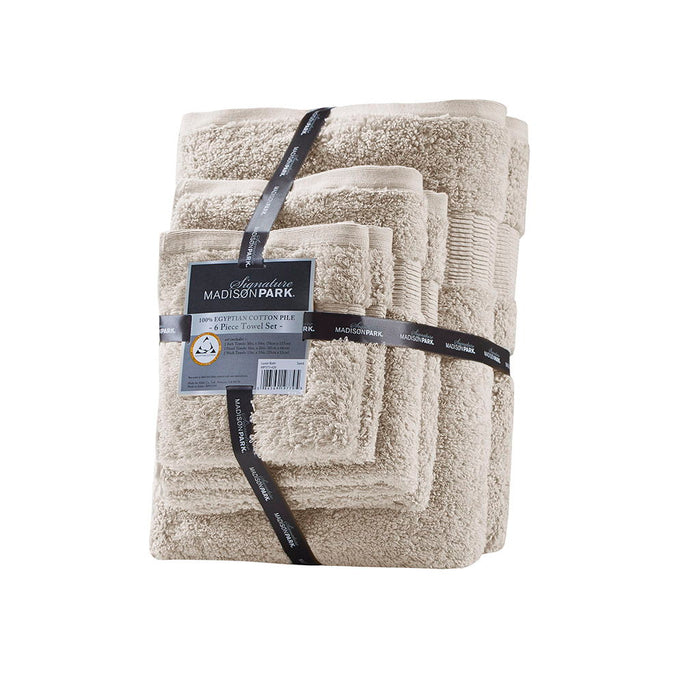 Luce - 6 Piece Towel Set - Sand - Simple Home Plus
