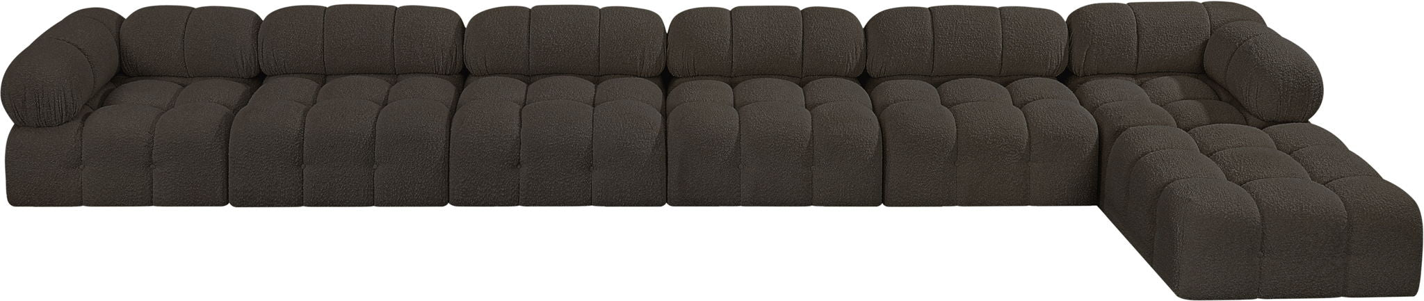 Ames - 7 Piece Boucle Fabric Modular L-Shaped Sectional - Simple Home Plus