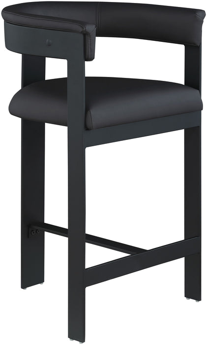 Romeo - Faux Leather Counter Stool With Black Base (Set of 2) - Simple Home Plus