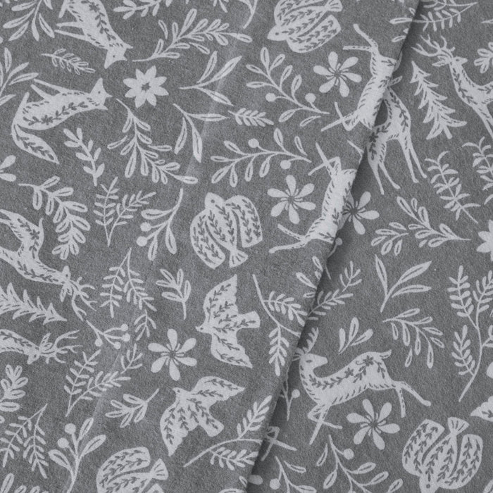 Oversized Flannel - 4 Piece Full Sheet Set - Sage Winter Fauna - Simple Home Plus