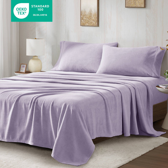 Micro Fleece - Twin Long Sheet Set - Lavender - Simple Home Plus