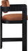 Sacha - Velvet Stool With Black Base - Simple Home Plus