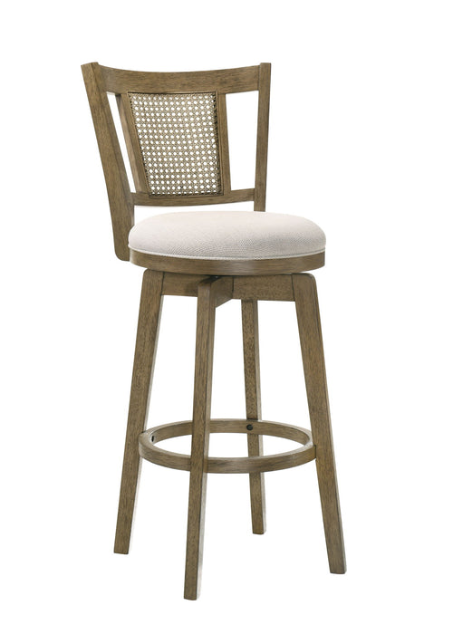 Isla - 26" Putty Brown Counter Height Rubberwood Swivel Barstool - Simple Home Plus