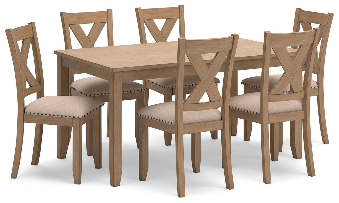 Sanbriar - Light Brown - RECT DRM Table Set (Set of 7) - Simple Home Plus