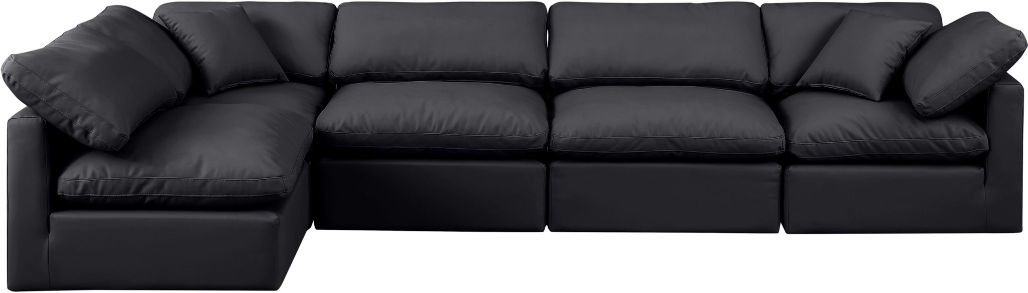 Indulge - Faux Leather 5 Piece Modular Sectional - Simple Home Plus
