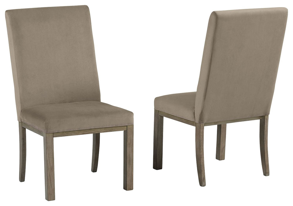 Chrestner - Gray / Brown - Dining UPH Side Chair (Set of 2) - Simple Home Plus