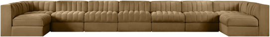 Rummi - Armless Velvet Performance Fabric Upholstered 9 Piece Modular Sectional - Simple Home Plus