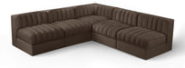 Rummi - Armless Velvet Performance Fabric Upholstered 5 Piece Modular Sectional - Simple Home Plus