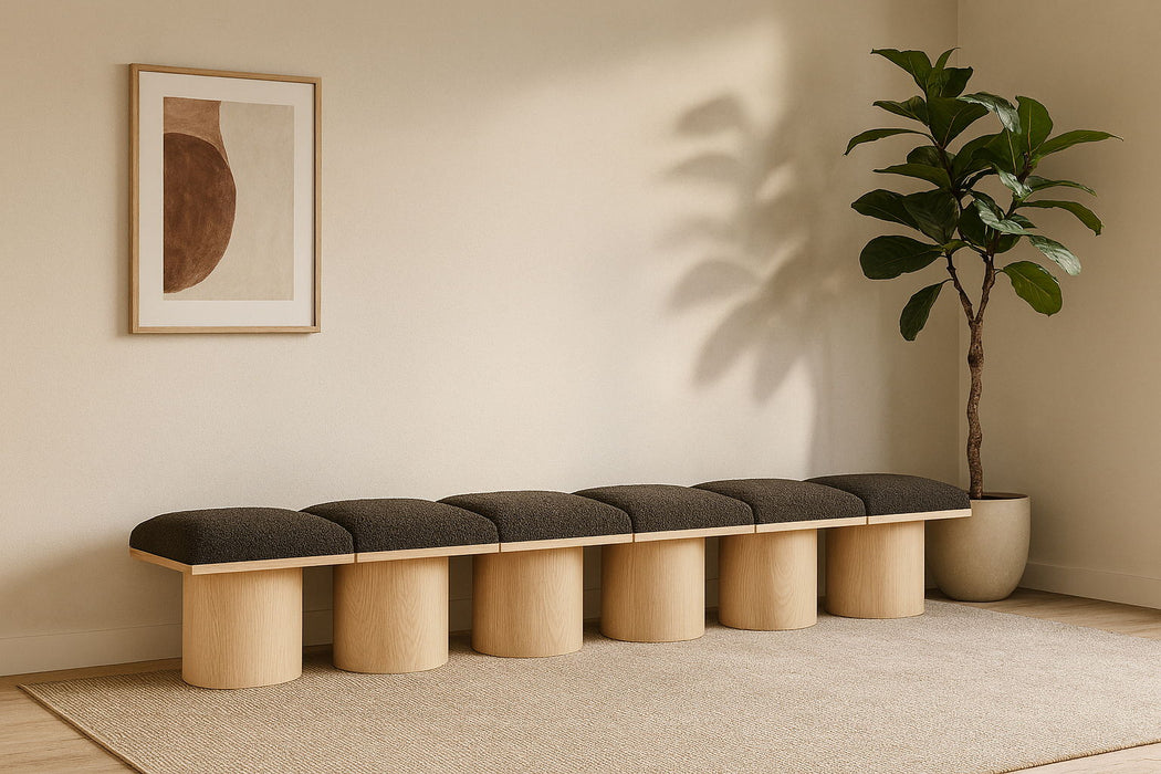 Pavilion - 6 Piece Modular Bench With Natural Base - Simple Home Plus