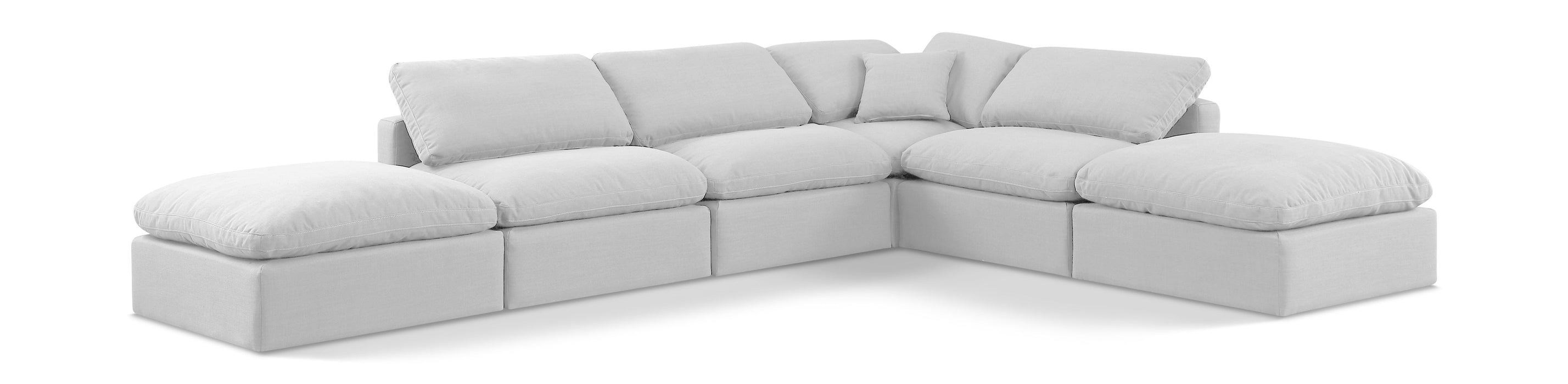Indulge - Linen 6 Piece Modular Armless Sectional - White - Simple Home Plus