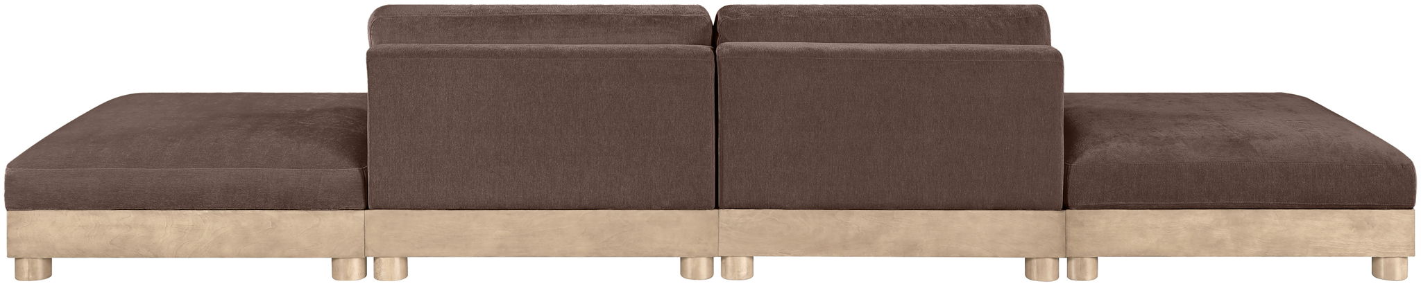 Turin - Chenille Fabric Upholstered Modular Sectional - Brown - Simple Home Plus