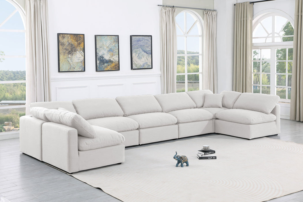 Indulge - Linen 7 Piece Modular U-Shaped Sectional - White - Simple Home Plus