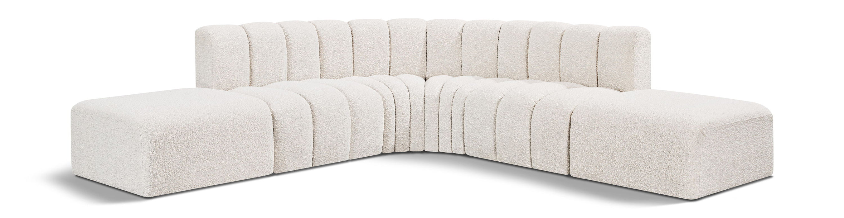 Arc - Boucle Fabric 6 Piece Corner Modular Sofa - Simple Home Plus