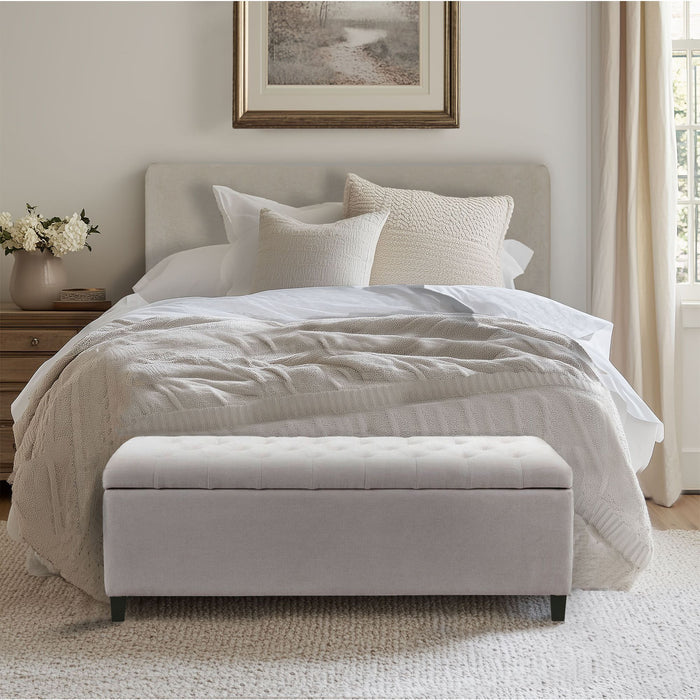 Shandra - Tufted Top Storage Bench - Natural - Simple Home Plus